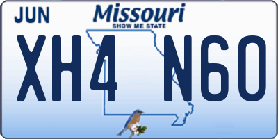 MO license plate XH4N6O