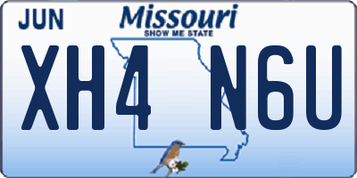 MO license plate XH4N6U