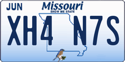 MO license plate XH4N7S