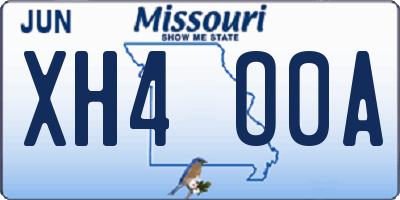 MO license plate XH4O0A
