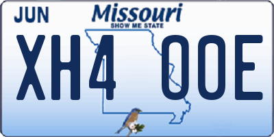 MO license plate XH4O0E