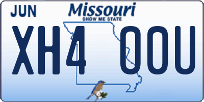 MO license plate XH4O0U
