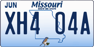 MO license plate XH4O4A
