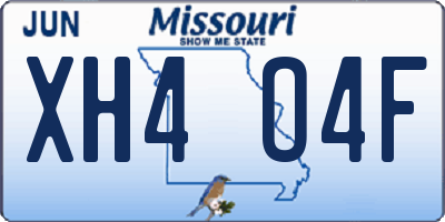 MO license plate XH4O4F