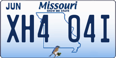MO license plate XH4O4I