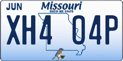 MO license plate XH4O4P