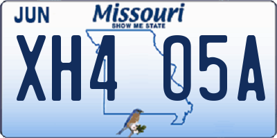 MO license plate XH4O5A