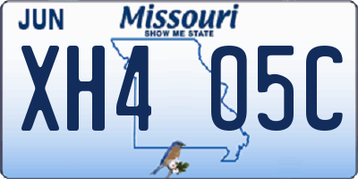 MO license plate XH4O5C