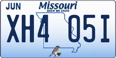 MO license plate XH4O5I