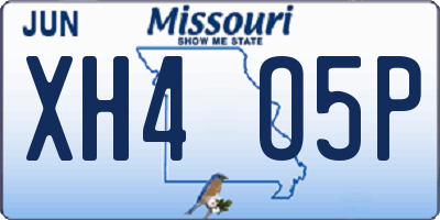MO license plate XH4O5P
