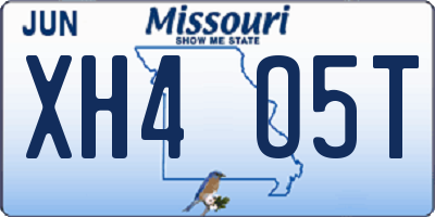 MO license plate XH4O5T