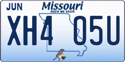 MO license plate XH4O5U