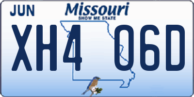 MO license plate XH4O6D