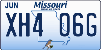 MO license plate XH4O6G