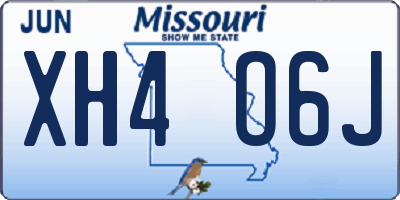 MO license plate XH4O6J
