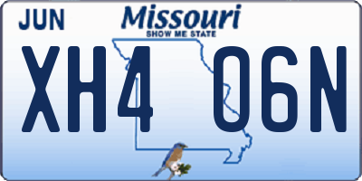 MO license plate XH4O6N