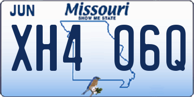 MO license plate XH4O6Q