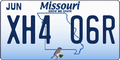 MO license plate XH4O6R