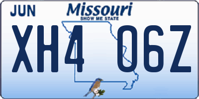 MO license plate XH4O6Z