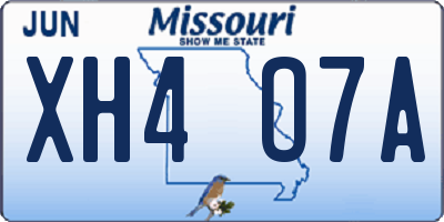 MO license plate XH4O7A