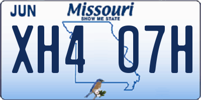MO license plate XH4O7H