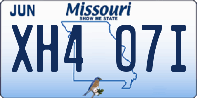 MO license plate XH4O7I