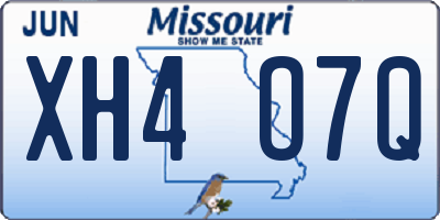 MO license plate XH4O7Q