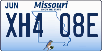 MO license plate XH4O8E