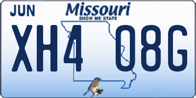 MO license plate XH4O8G