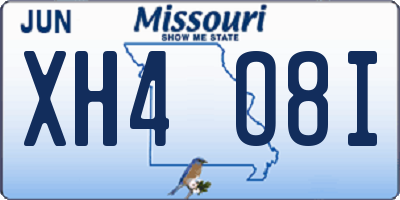 MO license plate XH4O8I