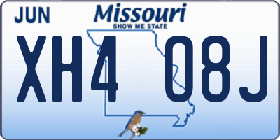 MO license plate XH4O8J