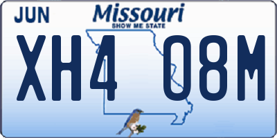 MO license plate XH4O8M