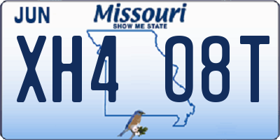 MO license plate XH4O8T