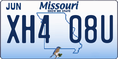MO license plate XH4O8U