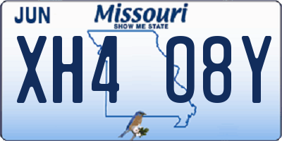 MO license plate XH4O8Y