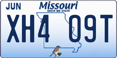 MO license plate XH4O9T