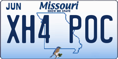 MO license plate XH4P0C