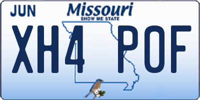 MO license plate XH4P0F