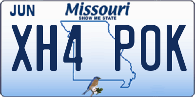 MO license plate XH4P0K