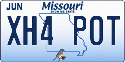 MO license plate XH4P0T
