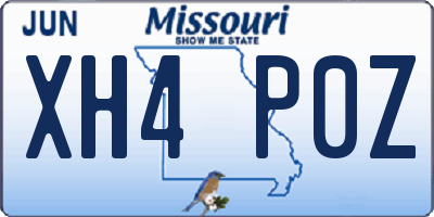 MO license plate XH4P0Z