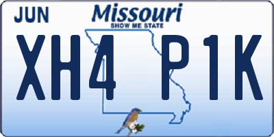 MO license plate XH4P1K