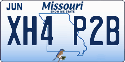 MO license plate XH4P2B