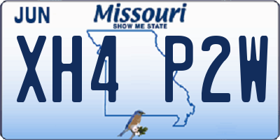 MO license plate XH4P2W