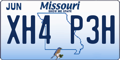 MO license plate XH4P3H