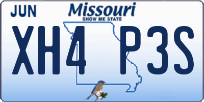 MO license plate XH4P3S