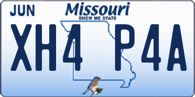 MO license plate XH4P4A