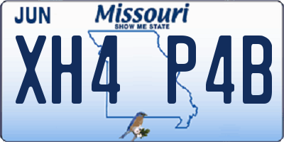 MO license plate XH4P4B