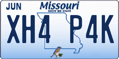 MO license plate XH4P4K