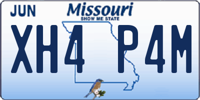 MO license plate XH4P4M